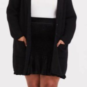 Torrid BLACK VELVET SMOCKED RUFFLE MINI SKIRT